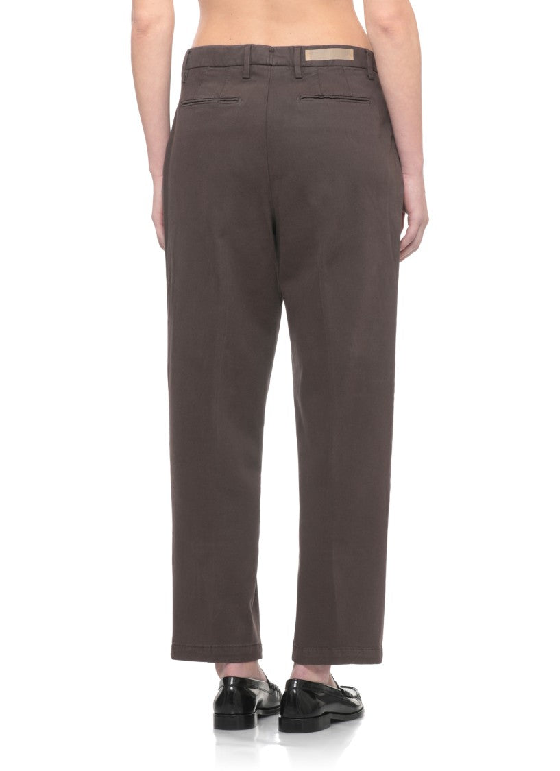 Briglia 1949 Brown Jeangw Cotton-Blend Straight-Leg Pants