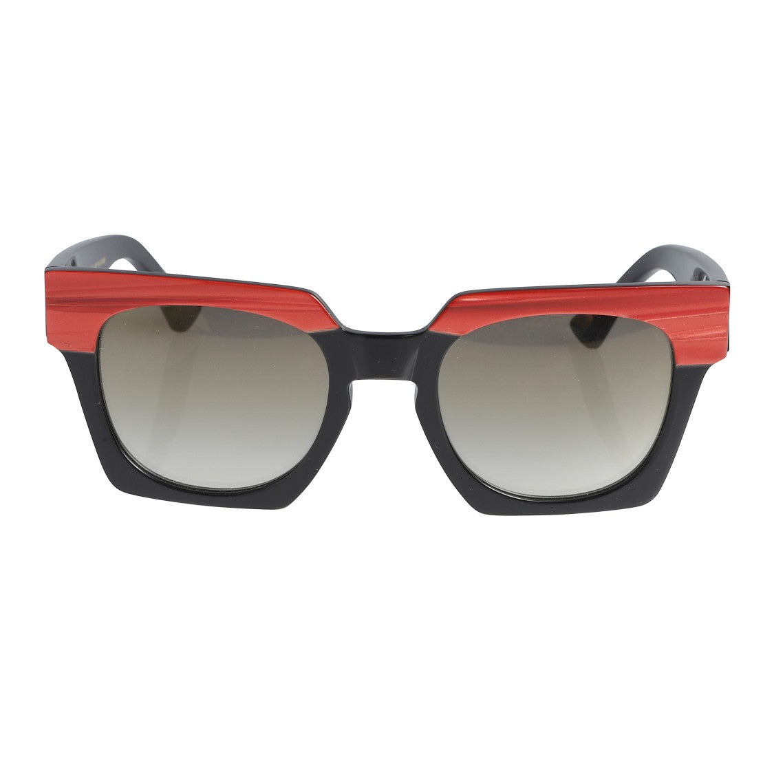 Kador Portofino Bold Square Sunglasses With Red Wood Accents