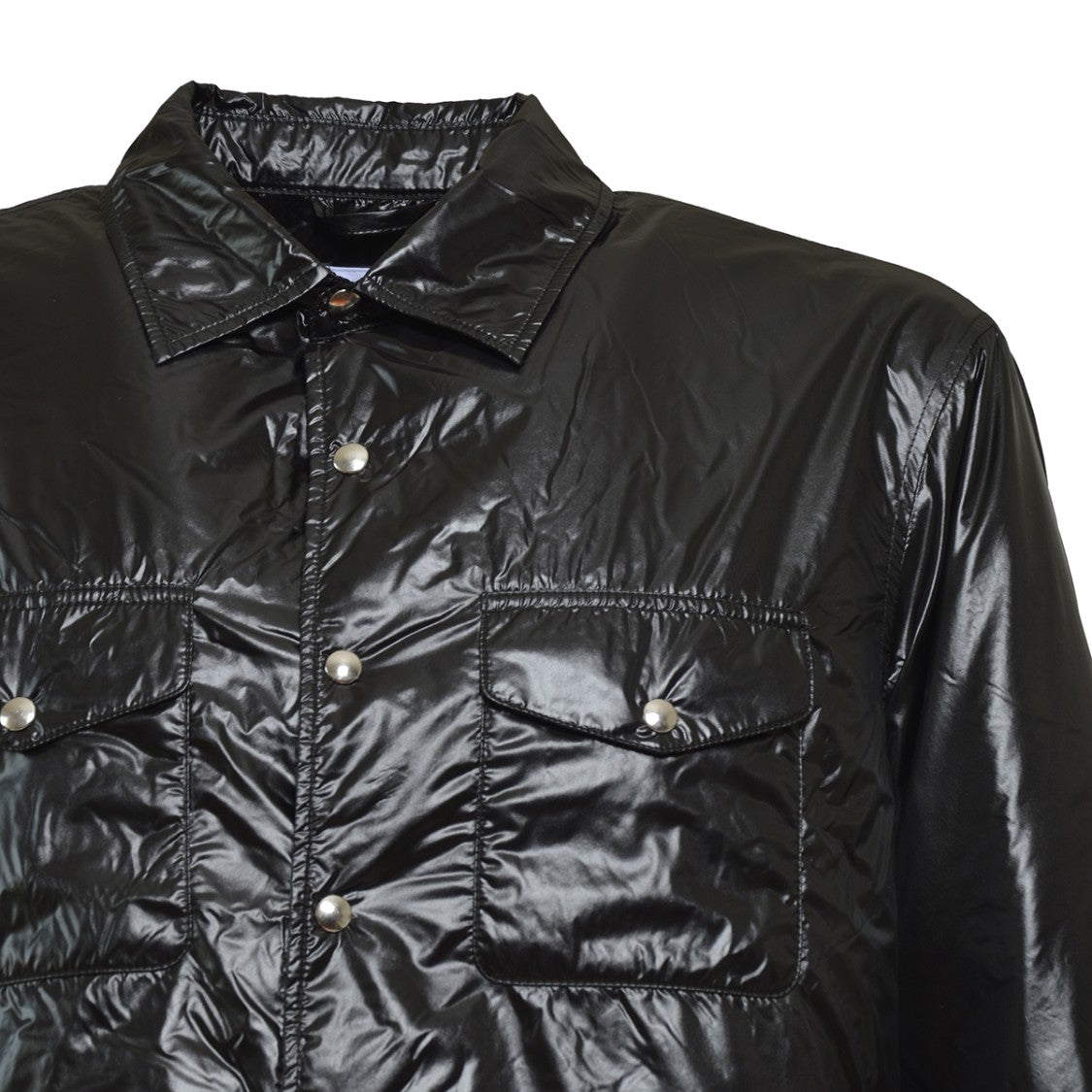 Aspesi 13 Plus Shirt In Padded Black Technical Taffeta