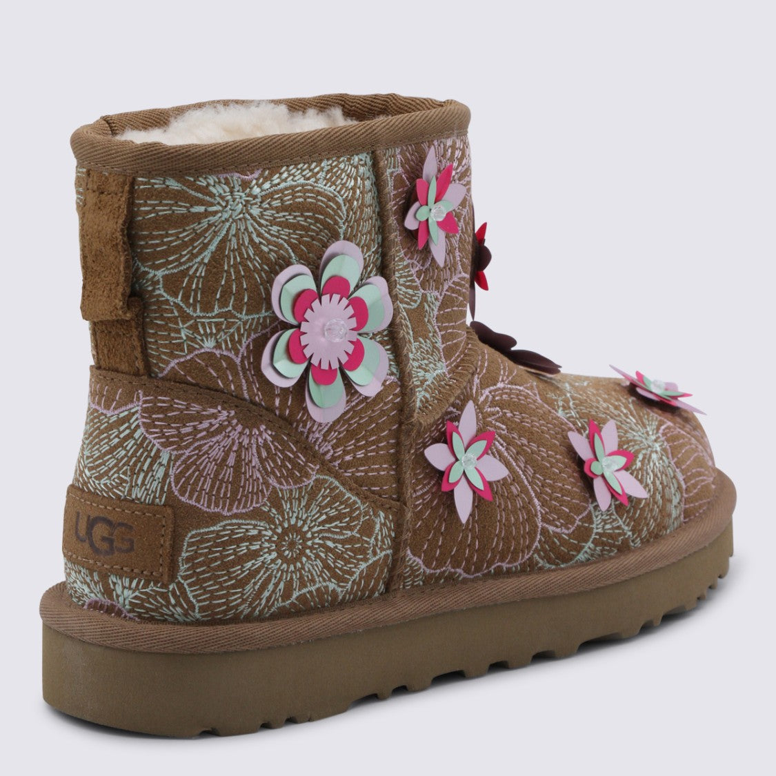 Ugg Ankle Boots With 3D Floral Appliqués