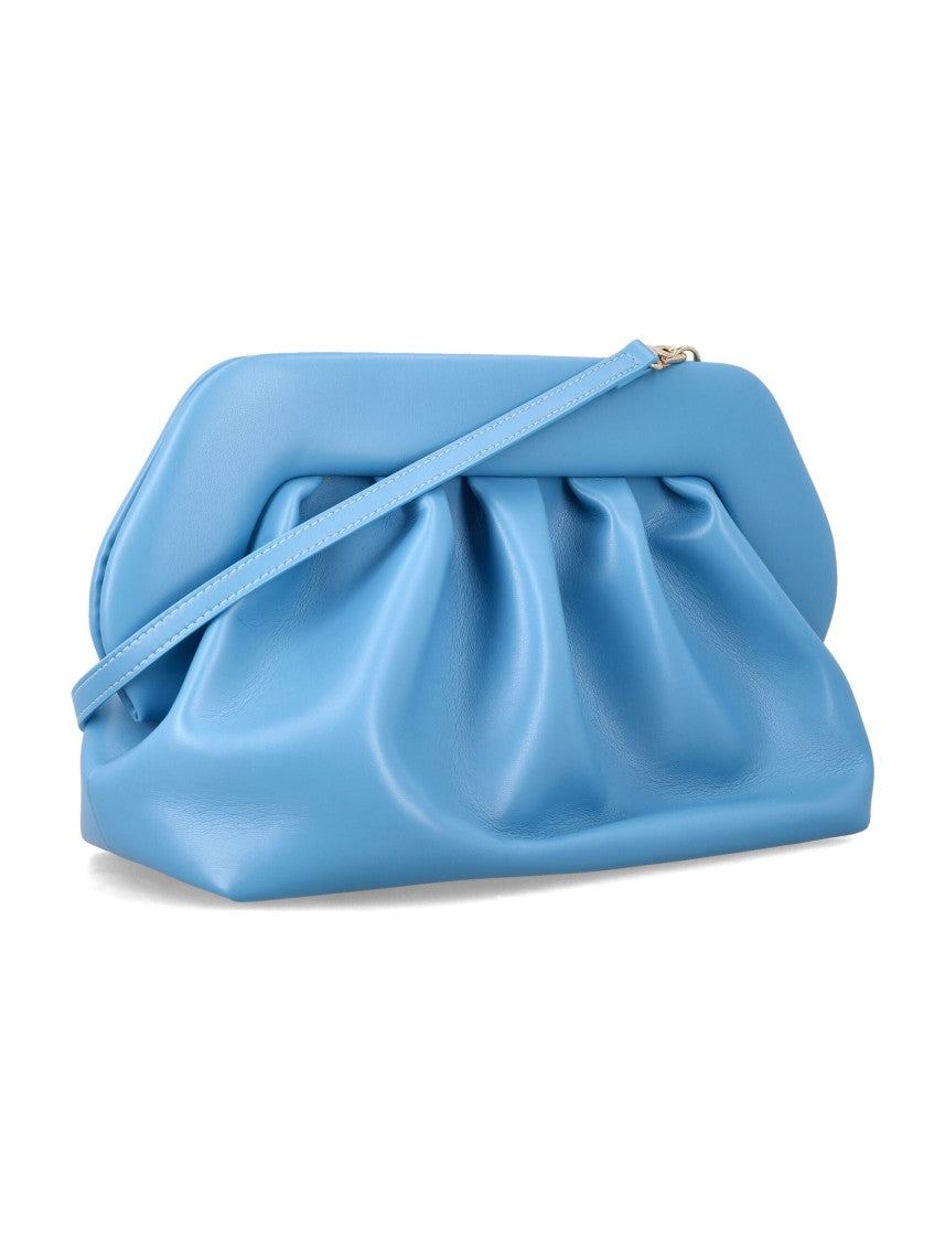 Themoirè Sculptural Blue Vegan Fabric Clutch With Magnetic Closure