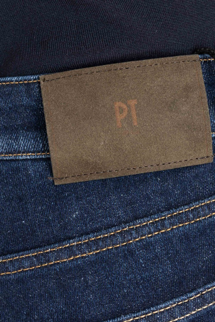 Pt Denim Dark Wash Camoscio Carrot Fit Jeans