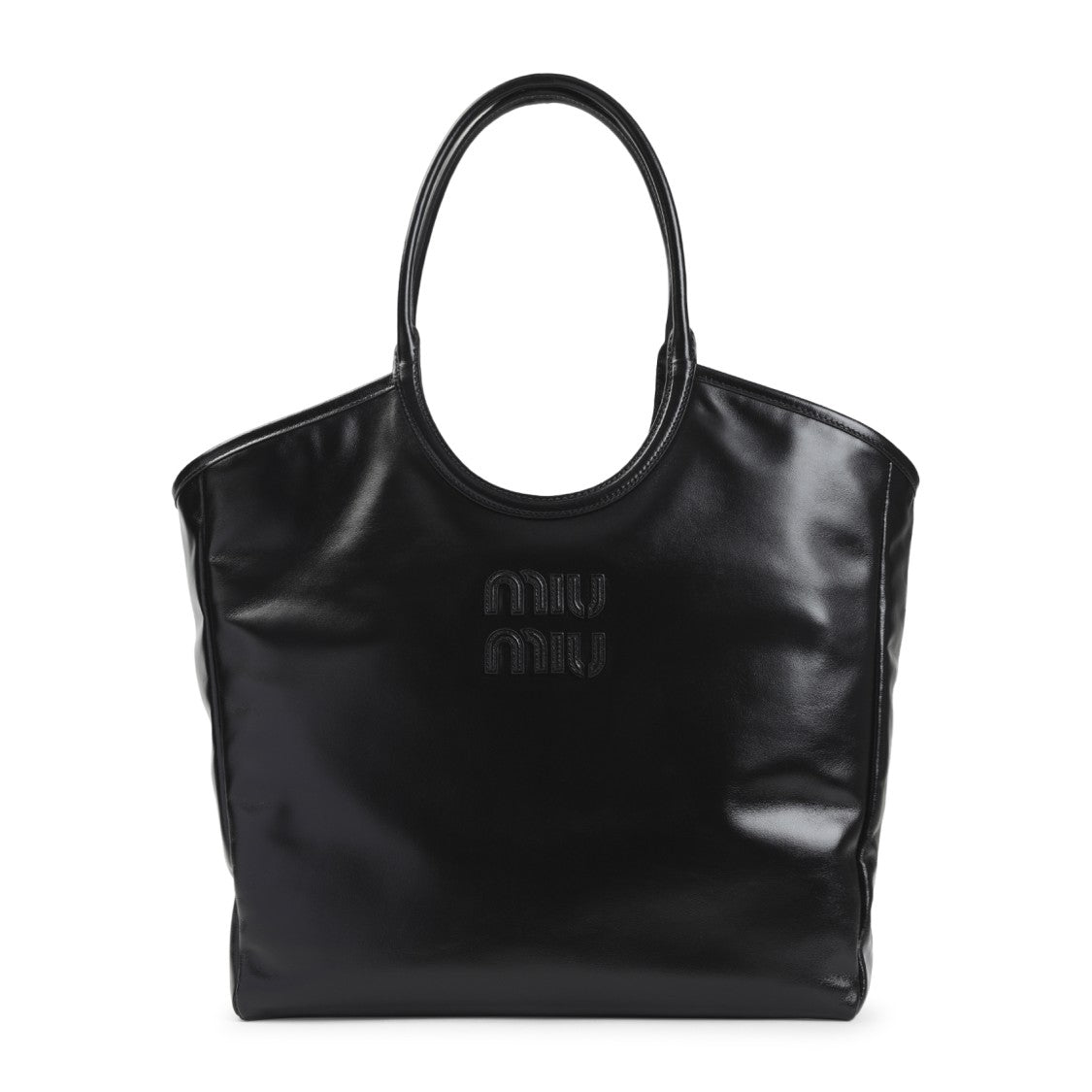 Miu Miu Smooth Calf Leather Handbag With Embossed Logo