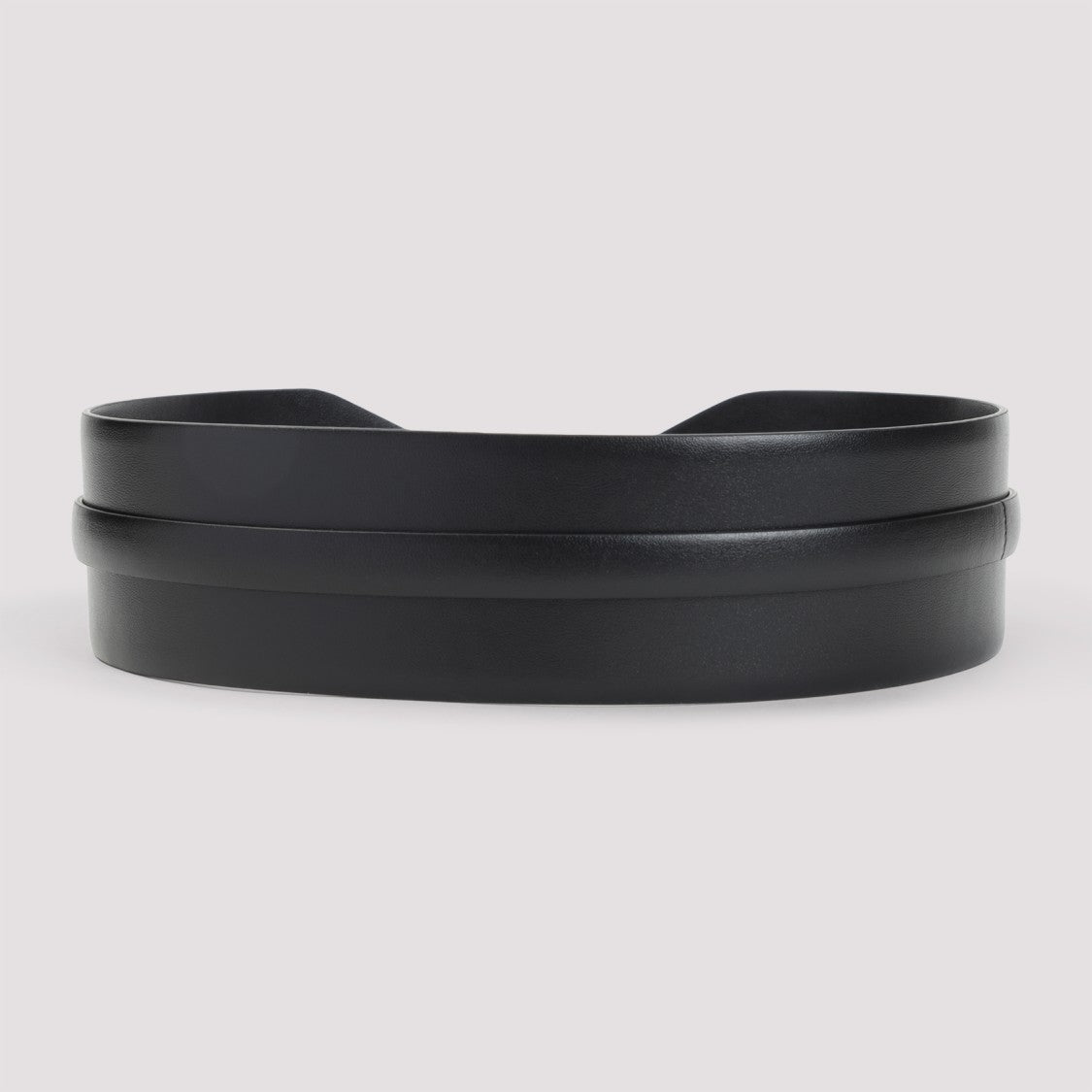 Alaïa Asymmetrical Black Calf Leather Belt