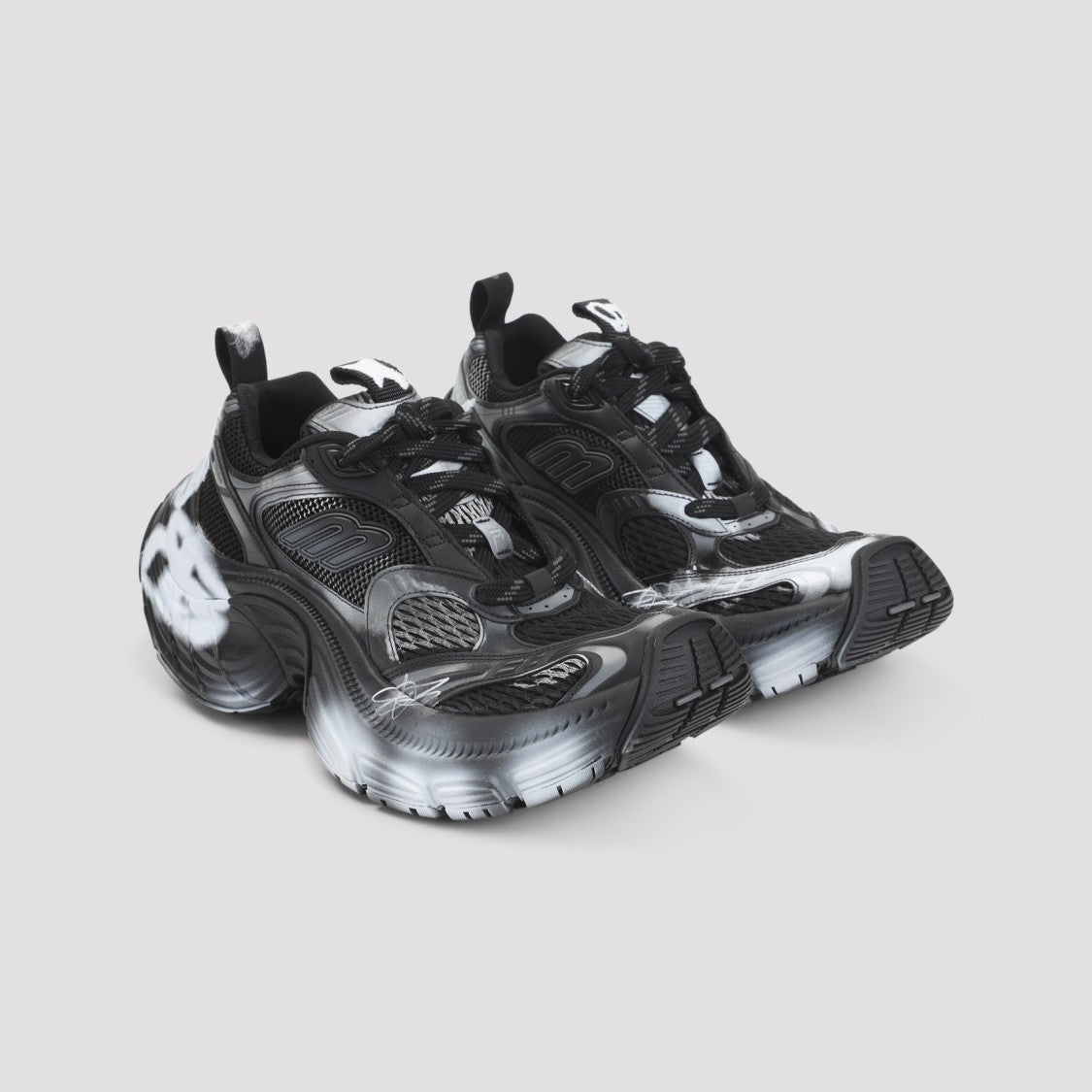 Balenciaga Graffiti-Patterned Sculpted-Sole Sneakers