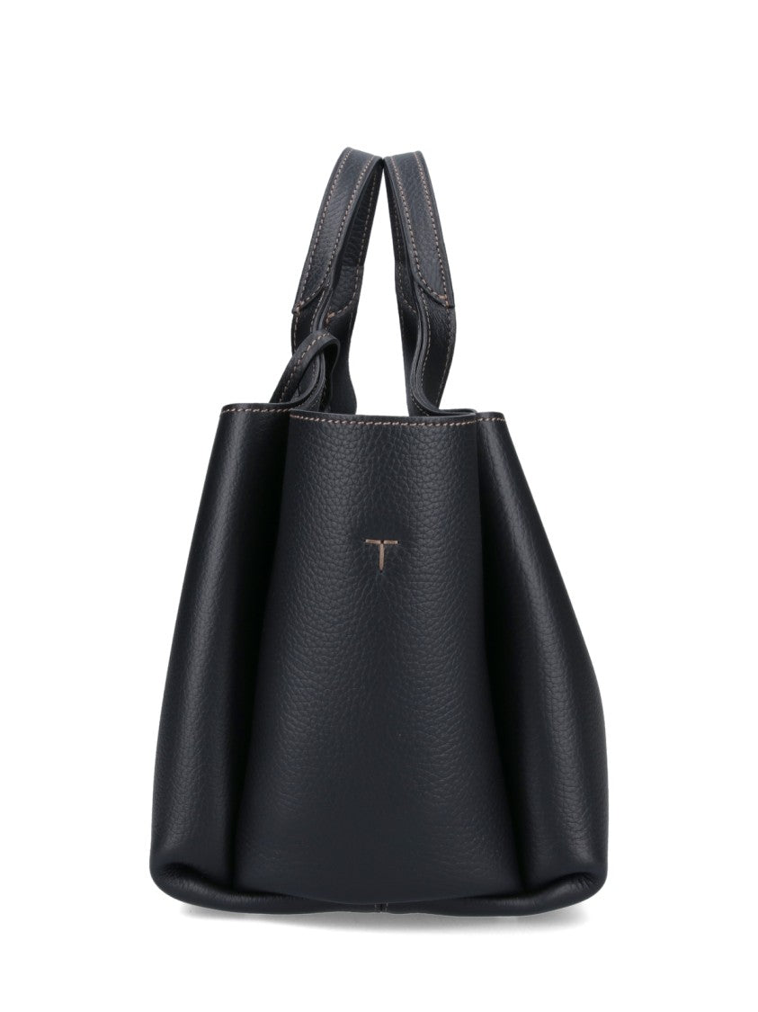 Tod's Textured Black Leather Mini Tote Bag