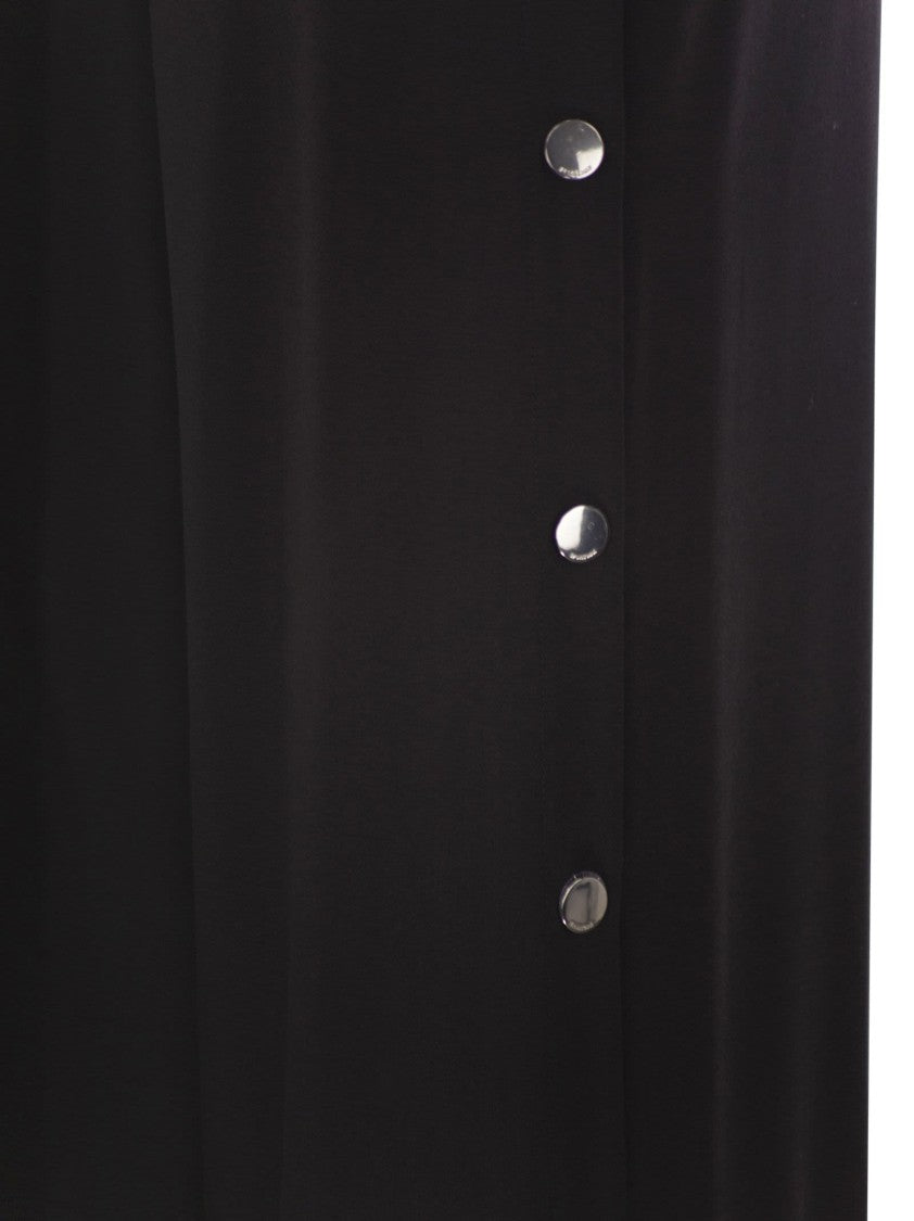 Sportmax Wide Leg Wool Trousers With Customised Press Studs