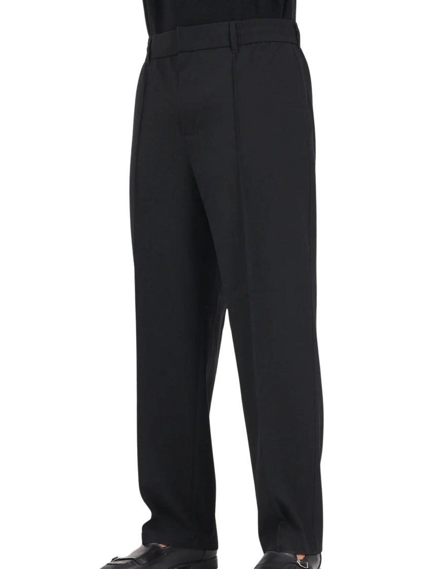 Armani Exchange Black Viscose-Blend Straight-Leg Sweatpants
