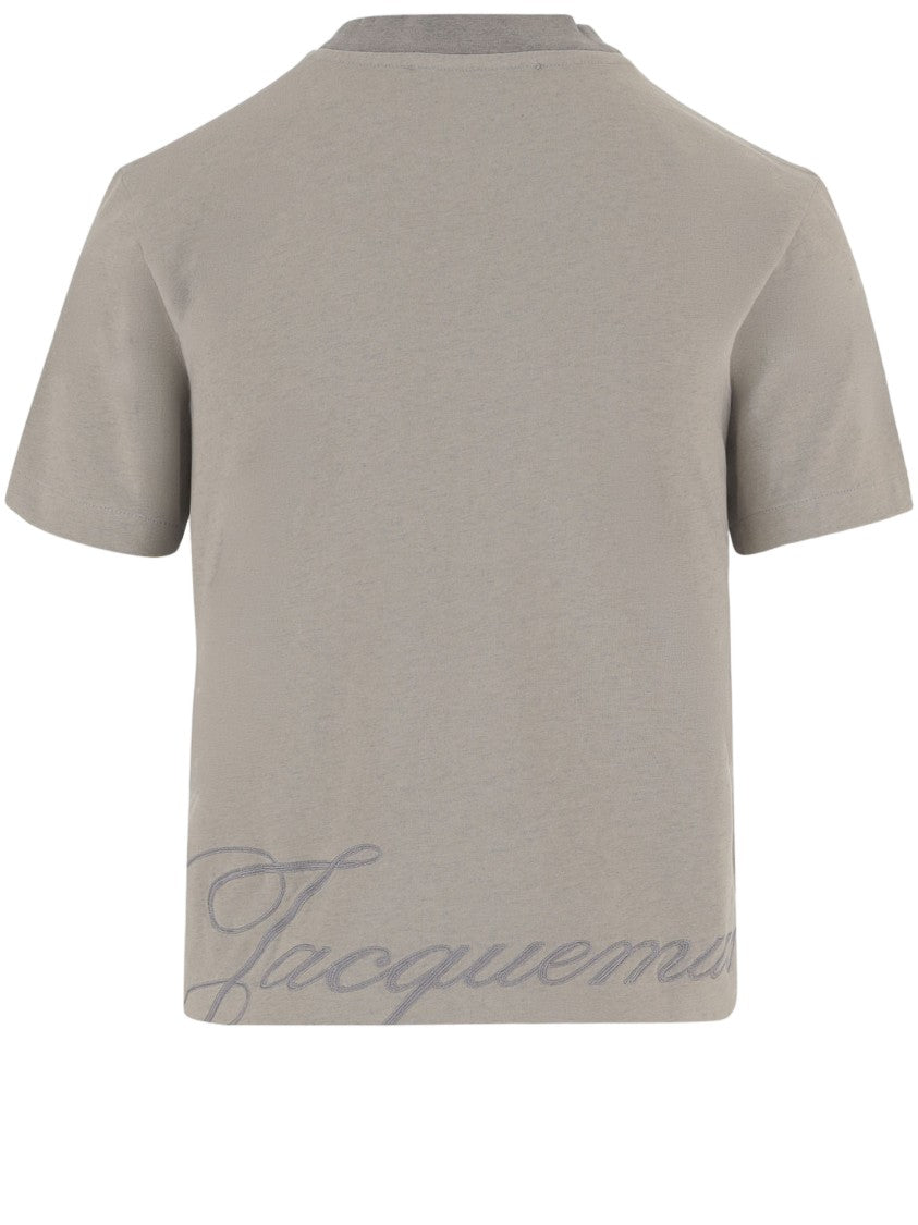 Jacquemus Relaxed Fit Cropped T-Shirt With Tonal Script Detail