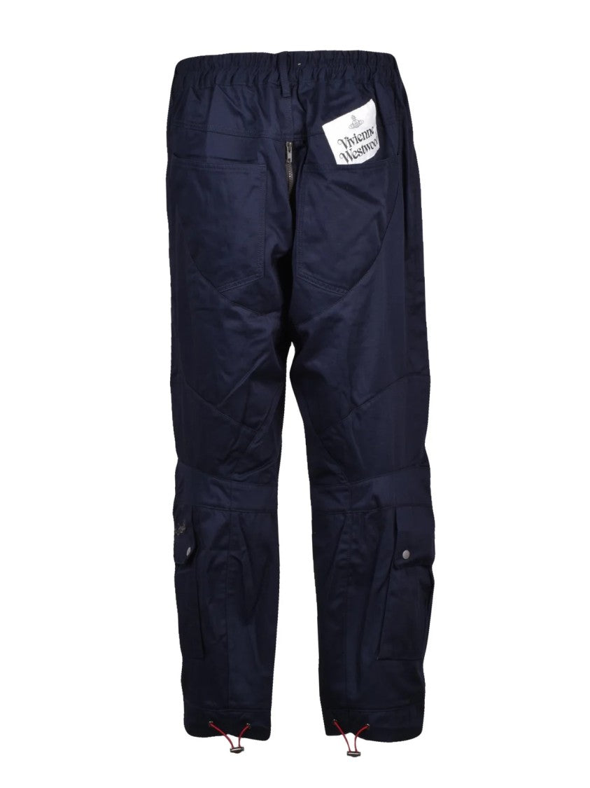 Vivienne Westwood Multicolor Cotton Chap Track Trousers With High Waist And Practical Pockets