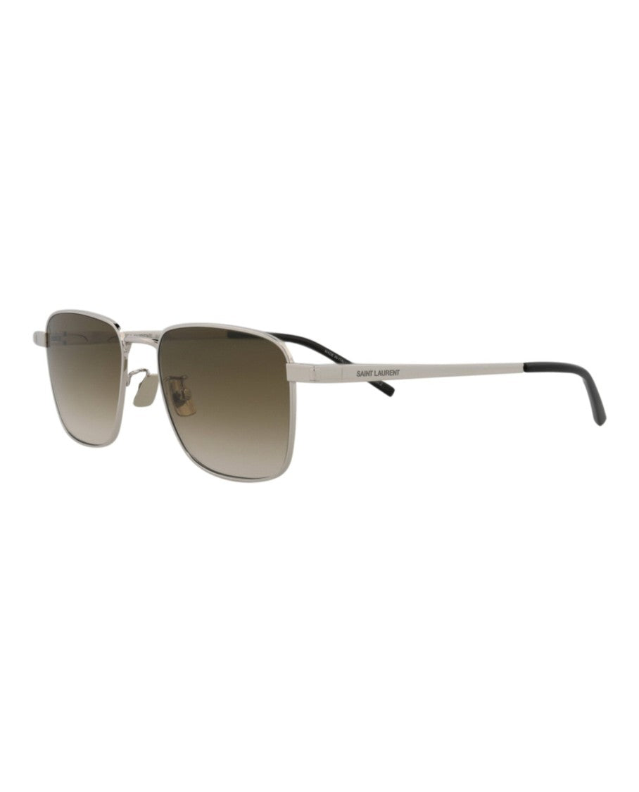 Saint Laurent Square-Frame Metal Sunglasses