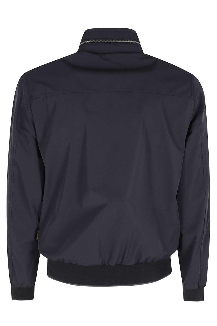 Moorer Dark Blue Tanner At Concealed-Hood Polyester Jacket
