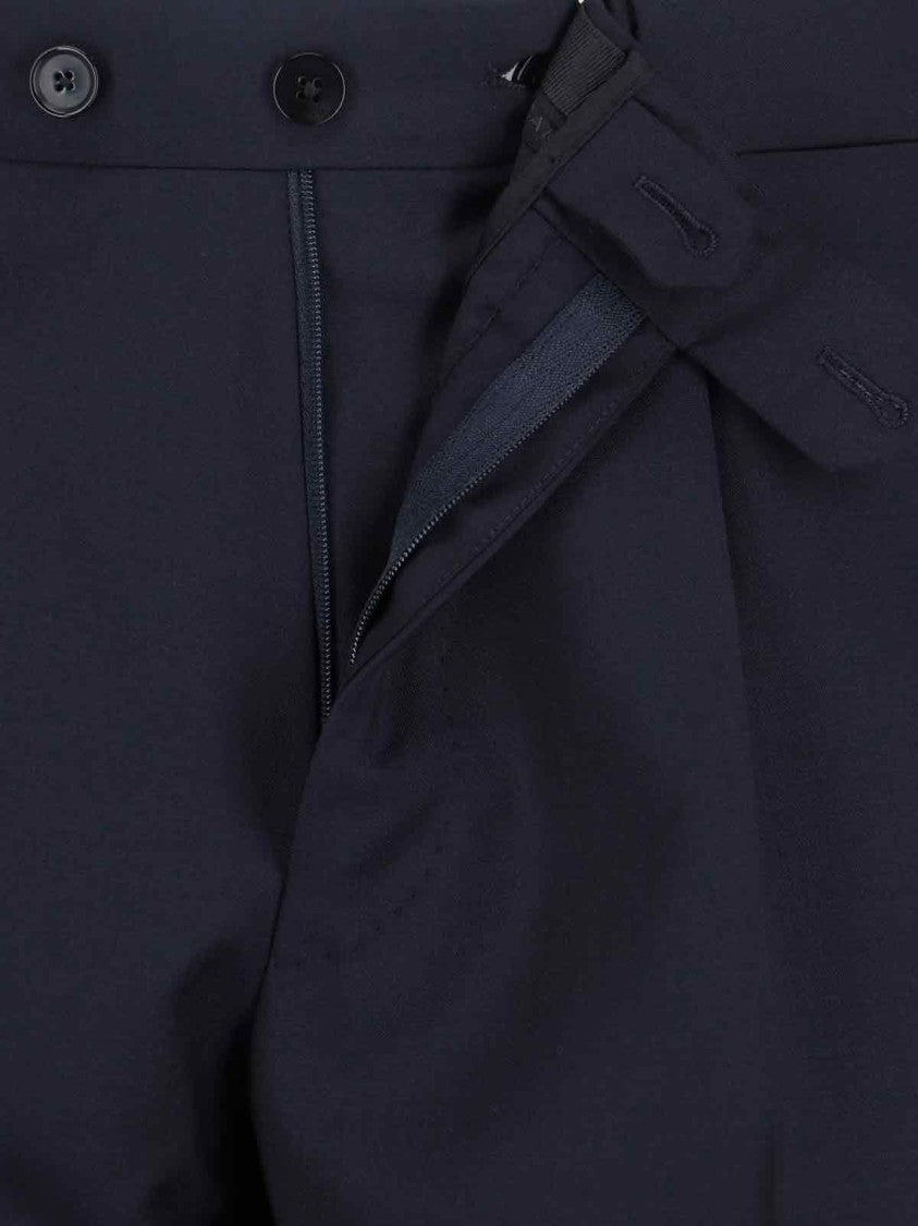 Caruso Single-Breasted Blue Wool Suit, Dark Shade