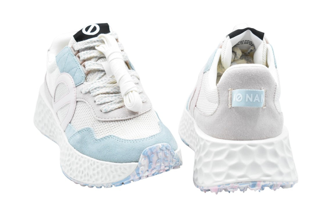 No Name Blue Suede Fabric Textured Sole Sneakers