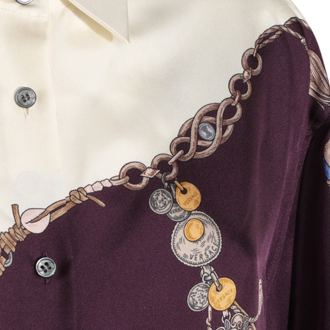 Versace Two-Tone Versace Shirt With Chain And Medallion Prints