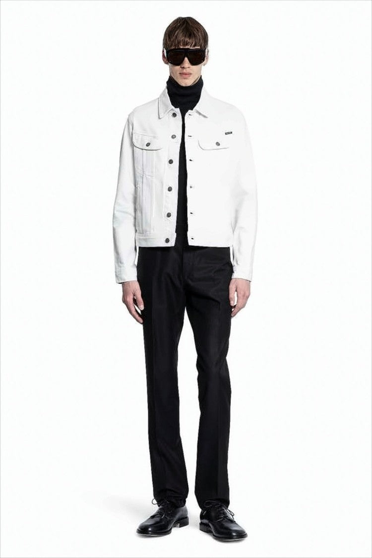 Tom Ford Crisp White Denim Jacket With Structured Silhouette