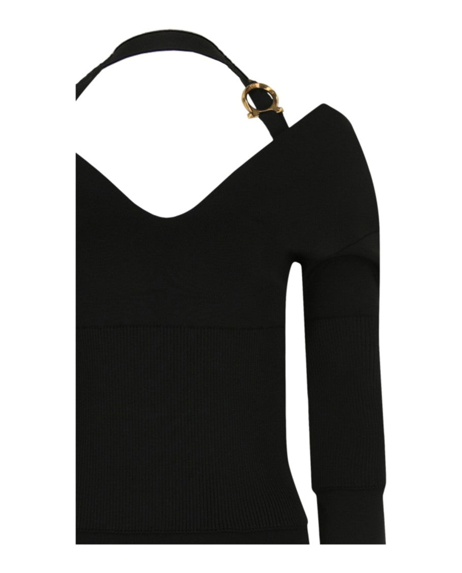Ferragamo V-Neck Long Sleeve Bodysuit