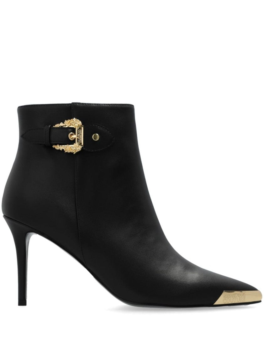Versace Jeans Couture Ankle Boots With 85Mm Heel And Iconic Buckle Detail