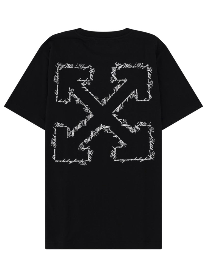 Off-White Black Abstract Arrow Back Graphic T-Shirt