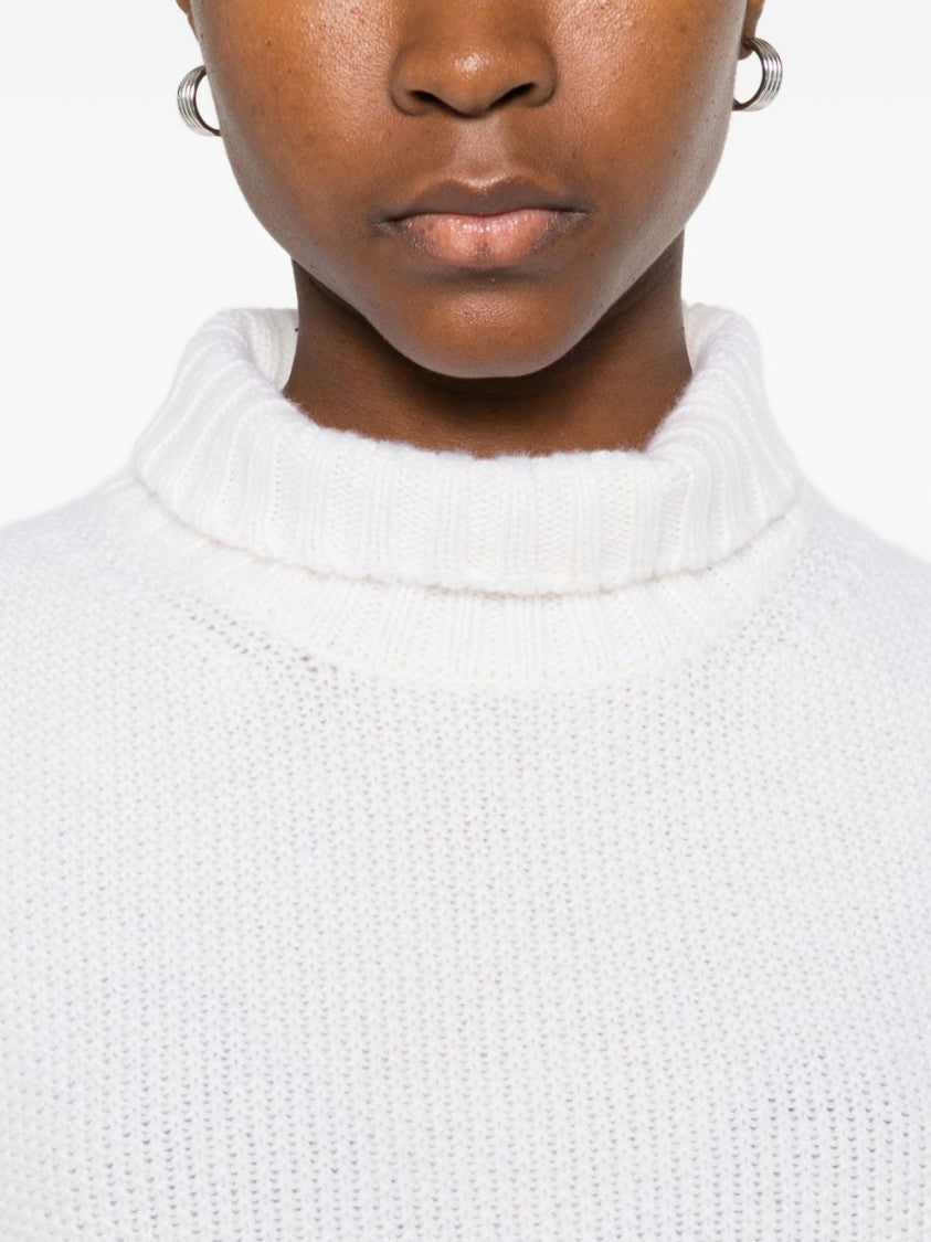 Tabaroni Cashmere Ribbed Mock Neck Cashmere Sweater