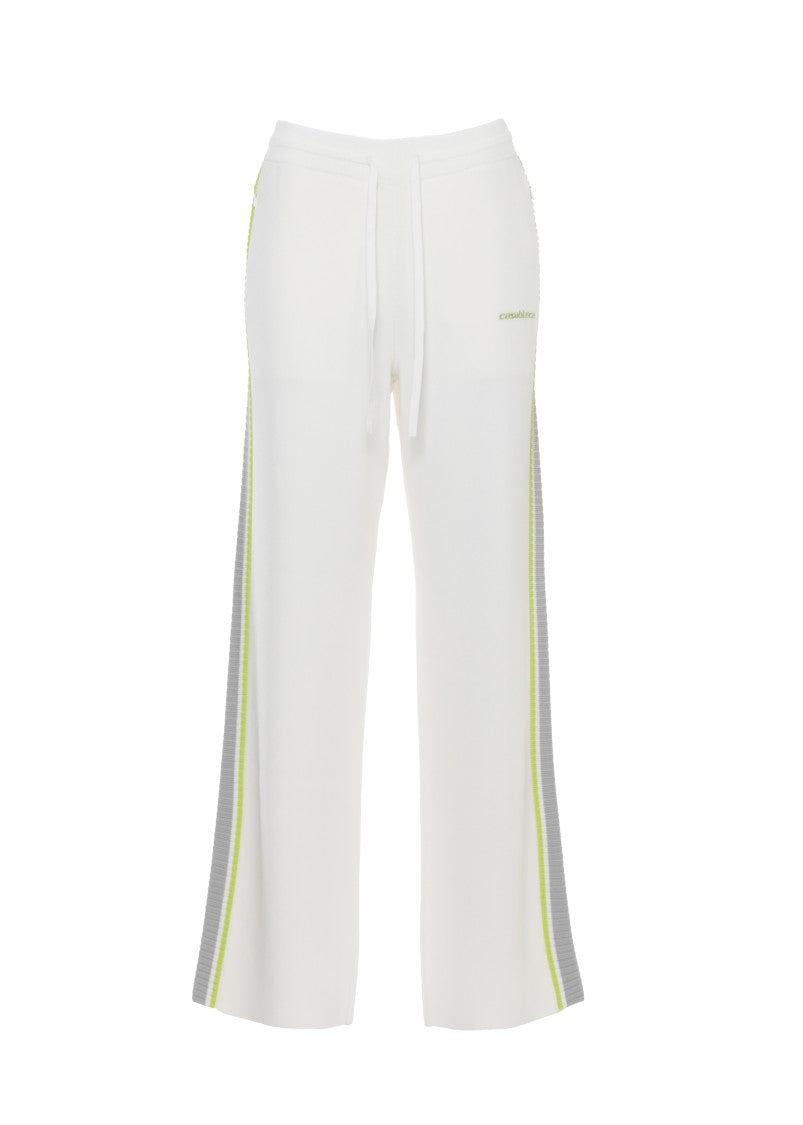 Casablanca White Embroidered Logo Flared Pants