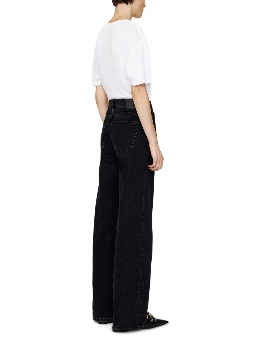 Anine Bing Wide-Leg Trousers With High Waist And Five-Pocket Design