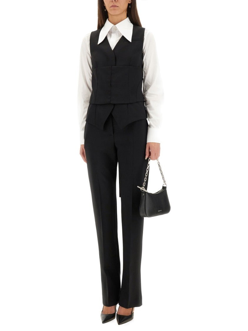 Alexander Mcqueen Fitted Black Vest Corset