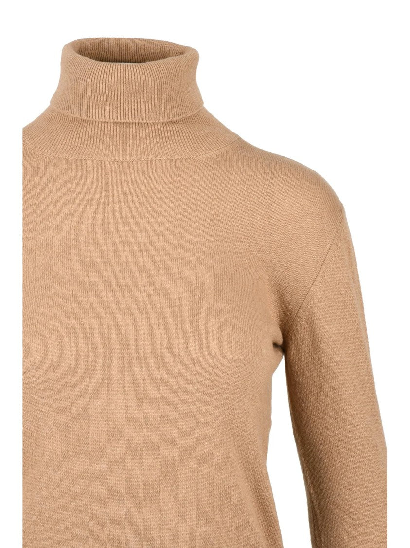 C Oeur Beige Turtleneck Wool-Blend Sweater