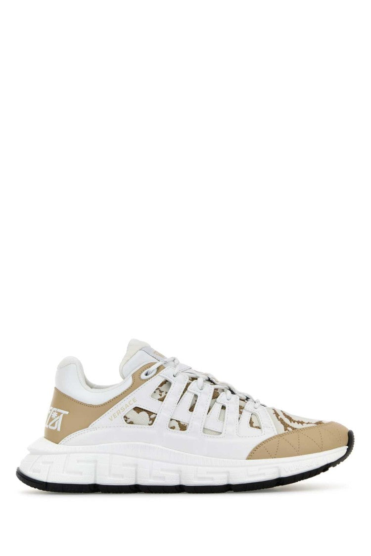 Versace White Trigreca Barocco Sneakers