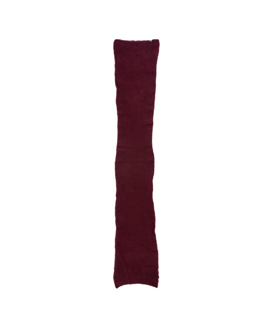 Ottod'ame Burgundy Mohair Scarf With Discreet Logo Detail