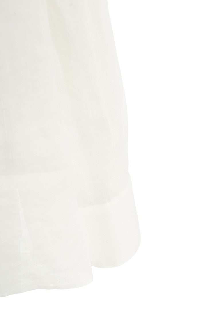 Liu Jo Semi-Transparent Ramie Blouse Kent Collar