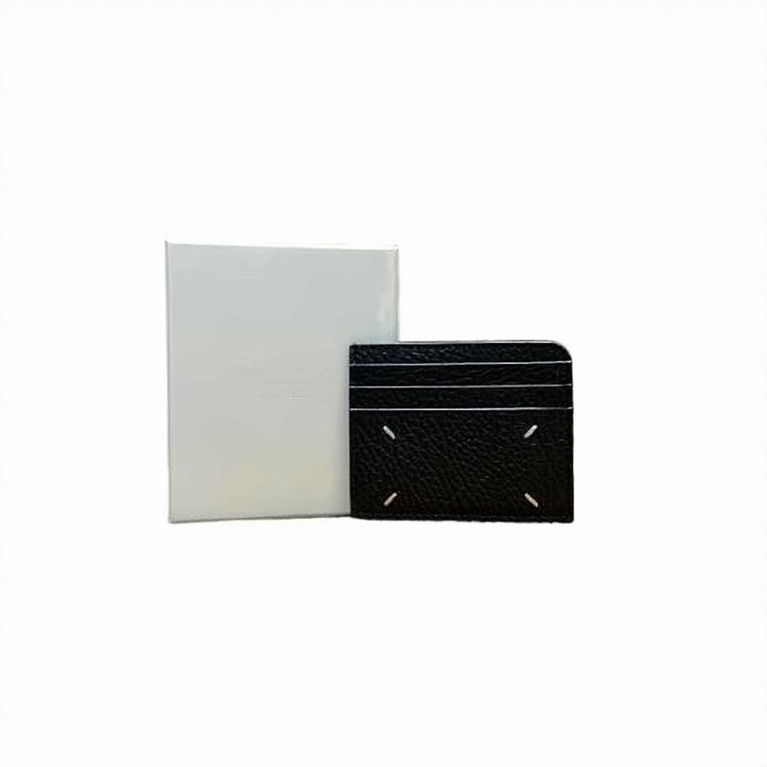 Maison Margiela Textured Black Cowhide Leather Card Holder