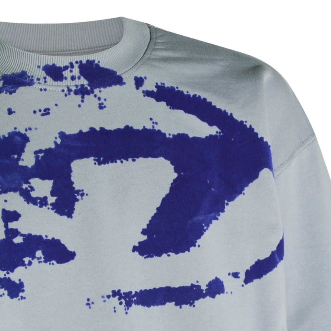 Diesel Powder Blue Cotton Sweatshirt With Bold Graphic Design