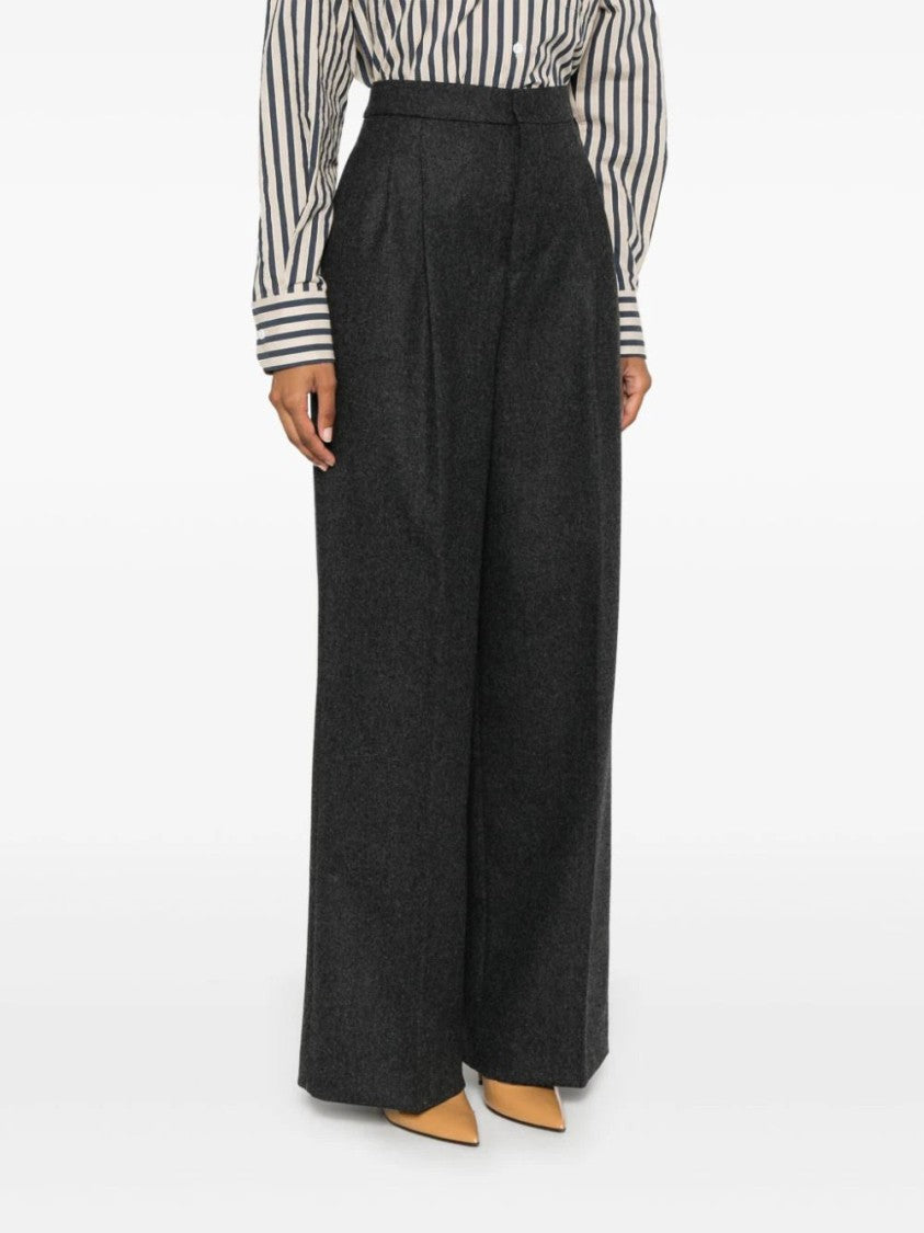 Ami Dark Grey Pleated Trousers