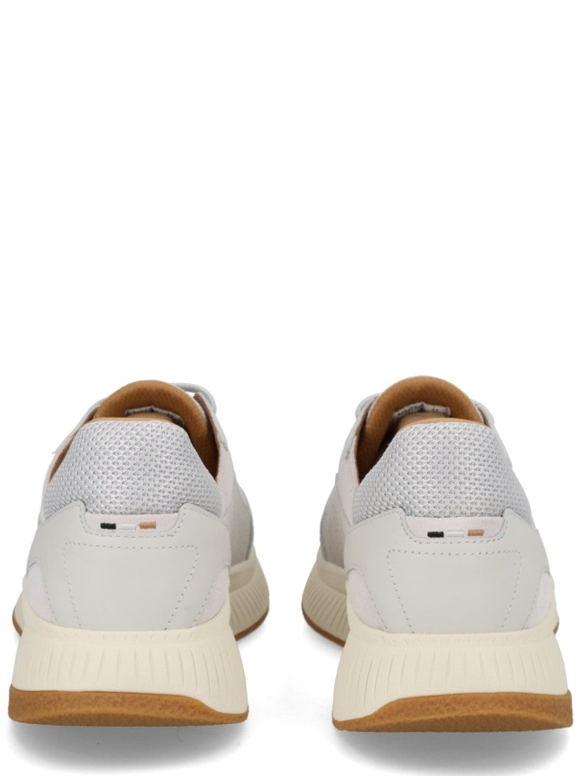 Boss Perforated Leather Mesh Detailing Sneakers