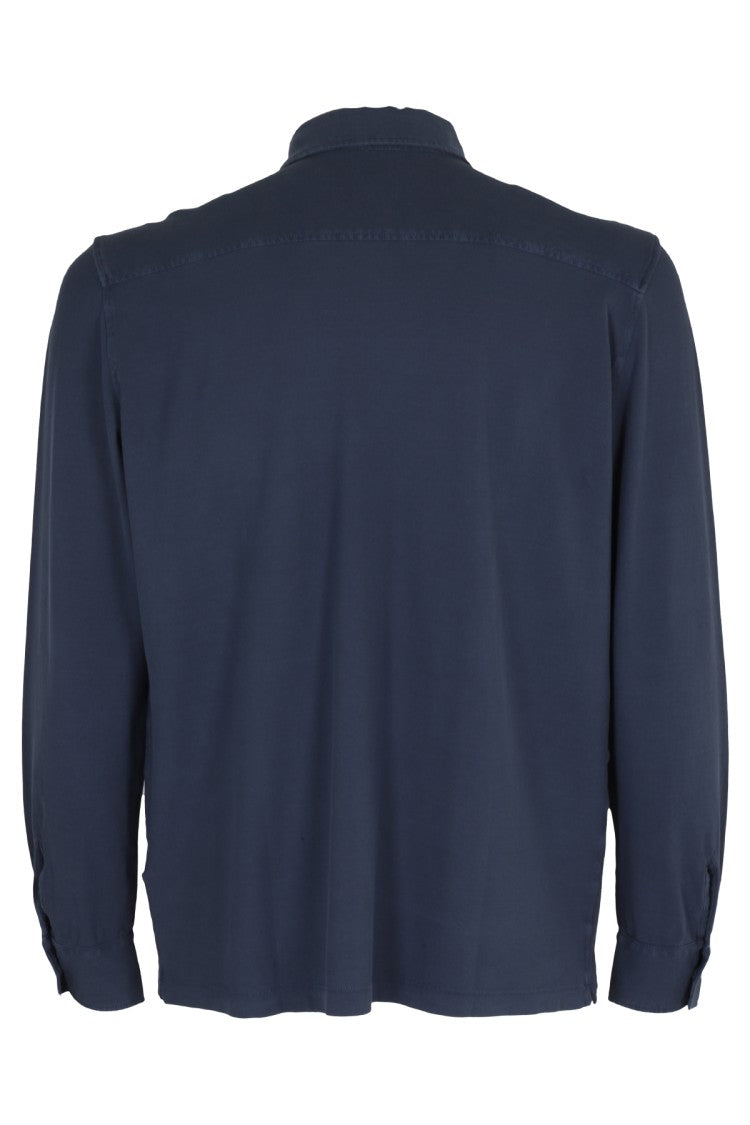 Altea Deep Blue Ice Cotton Jersey Polo Shirt