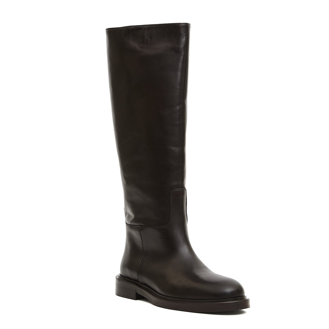 Poeve Dark Brown Leather Riding Boot