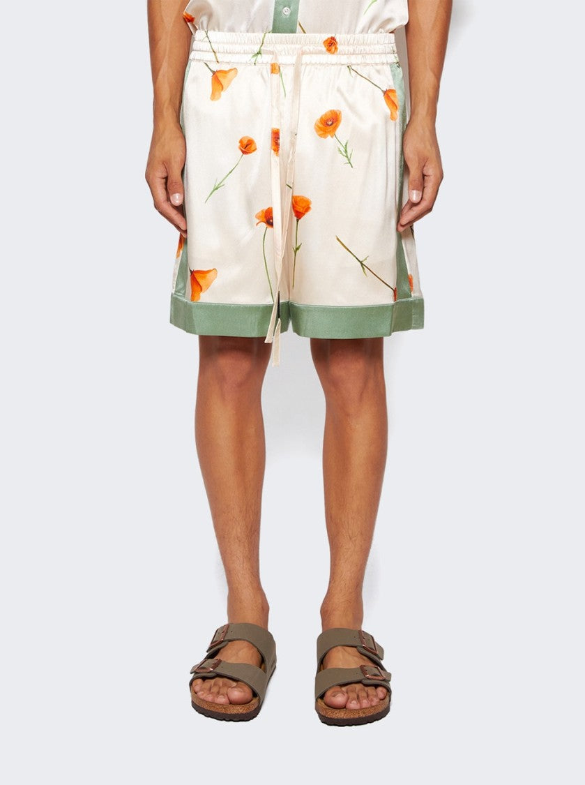 Nahmias Colorblock Poppy Silk Shorts