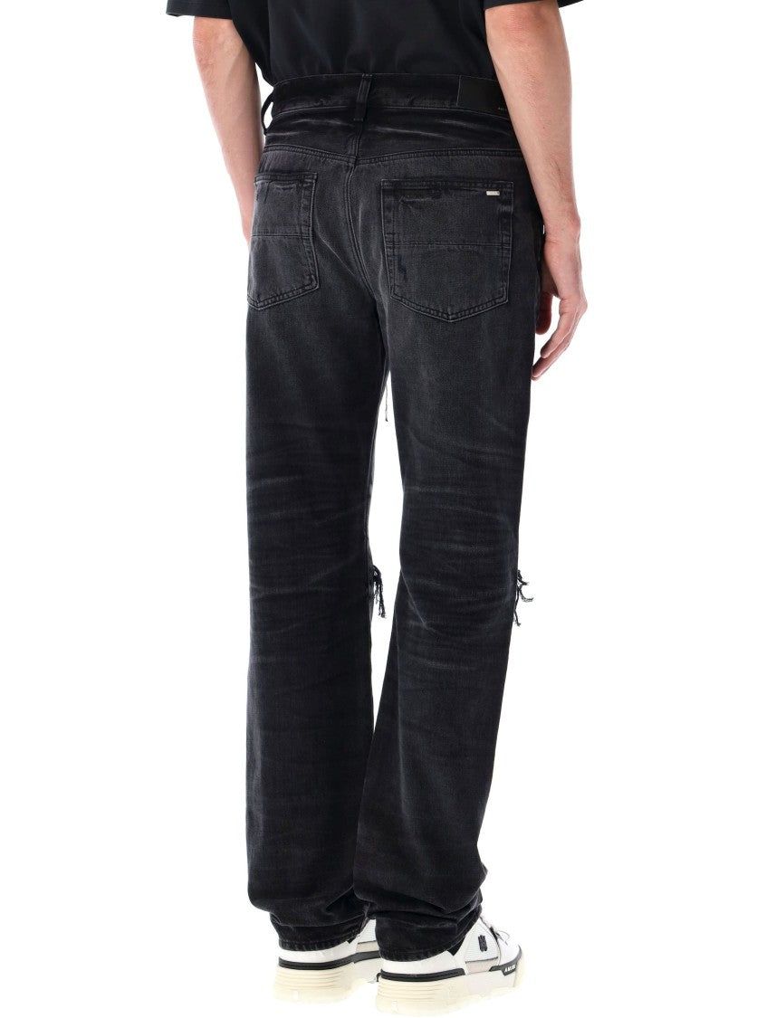 Amiri Vintage Black Leather Straight Fit Mx1 Jean