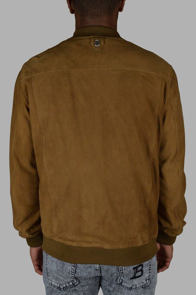 Billionaire Camel Suede Bomber Jacket