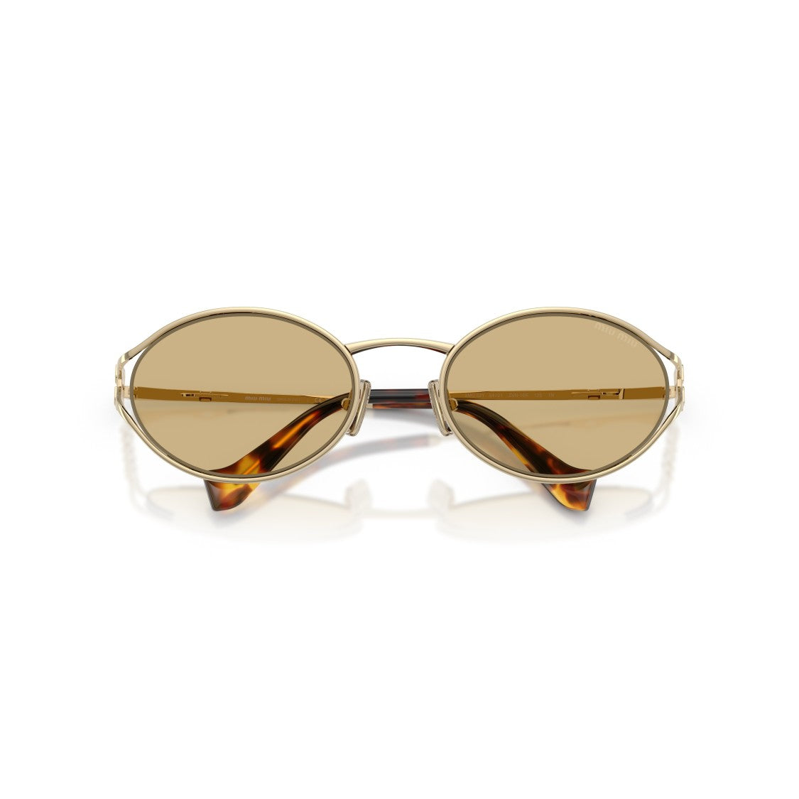 Miu Miu 0Mu 52Ys Oval Brown-Tinted Sunglasses