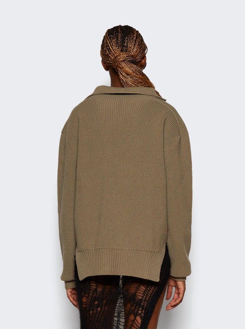 Rick Owens Fisherman Tabard Knitted Sweater Dust