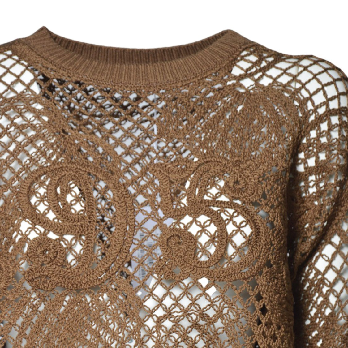 Max Mara Farea Embroidered Cotton Sweater In Brown
