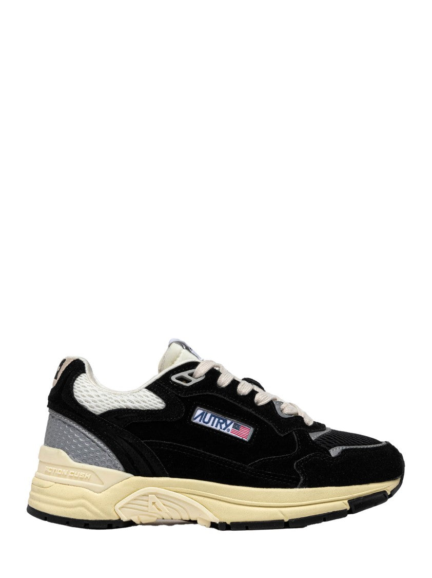 Autry Black Suede Sneakers With Silver Accents