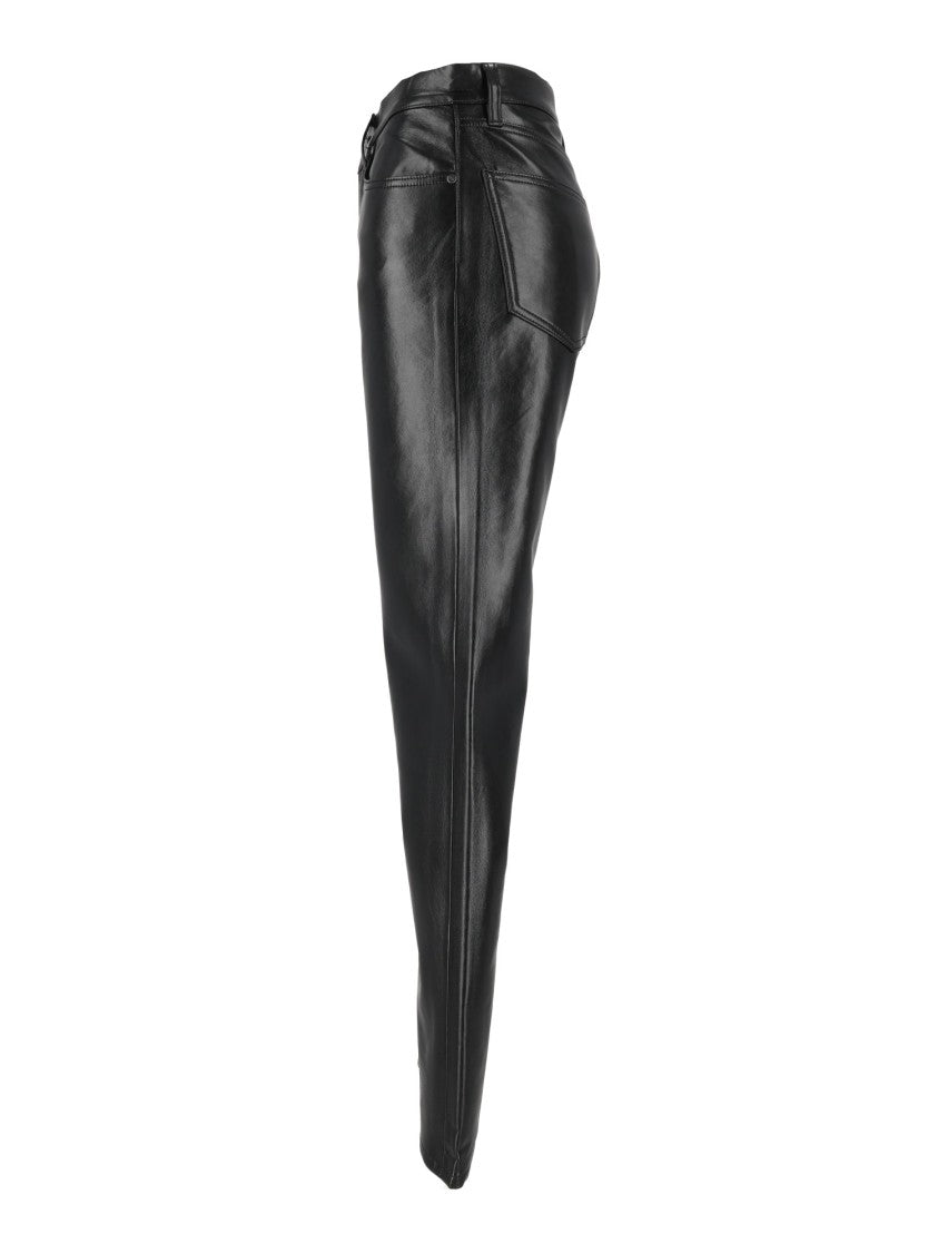 Agolde High-Rise Vintage-Inspired Black Recycled Leather Pants
