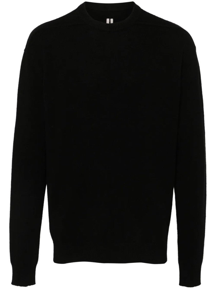 Rick Owens Ribbed Hem Round Neck Cashmere