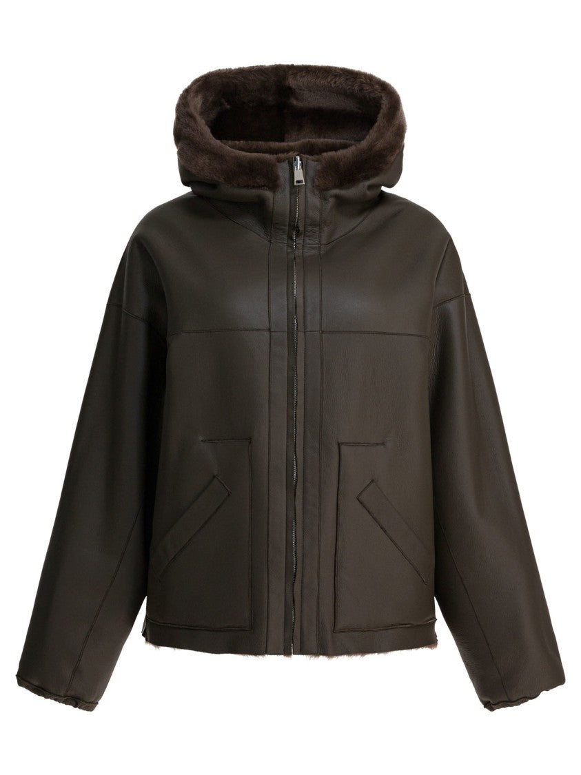 Blancha Hooded Shearling Jacket With Velvety Texture