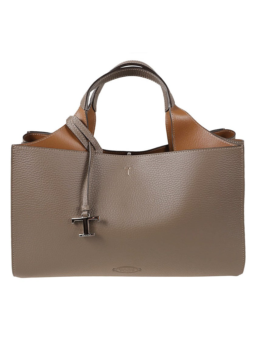 Tod's Structured Rectangular Handbag With Textured Calfskin Finish