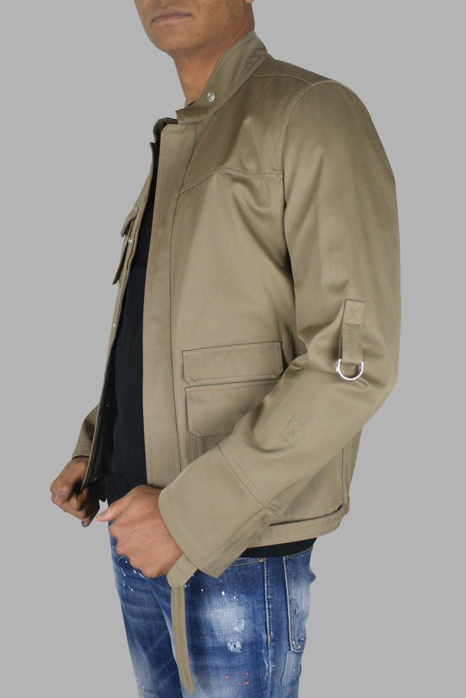Valentino Garavani Beige Zip-Up Jacket With Adjustable Sleeves