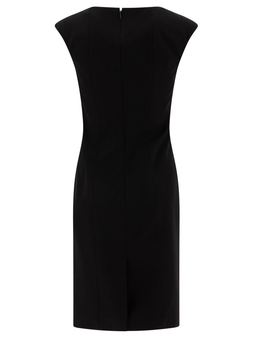 Alexander Mcqueen Wool Dress With Minimalist Silhouette And Refined Texture